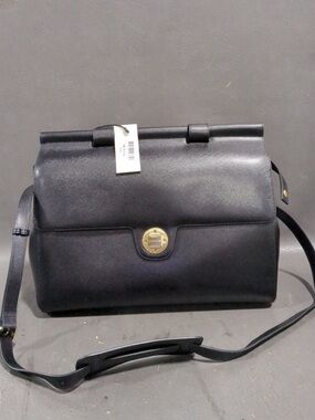 NWT Jemma Emma Work Bag Classic Black Shoulder Bag with Gold Medallion